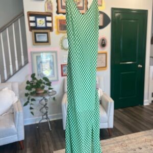 The Vintage Shop Green Gingham Maxi Slip Dress